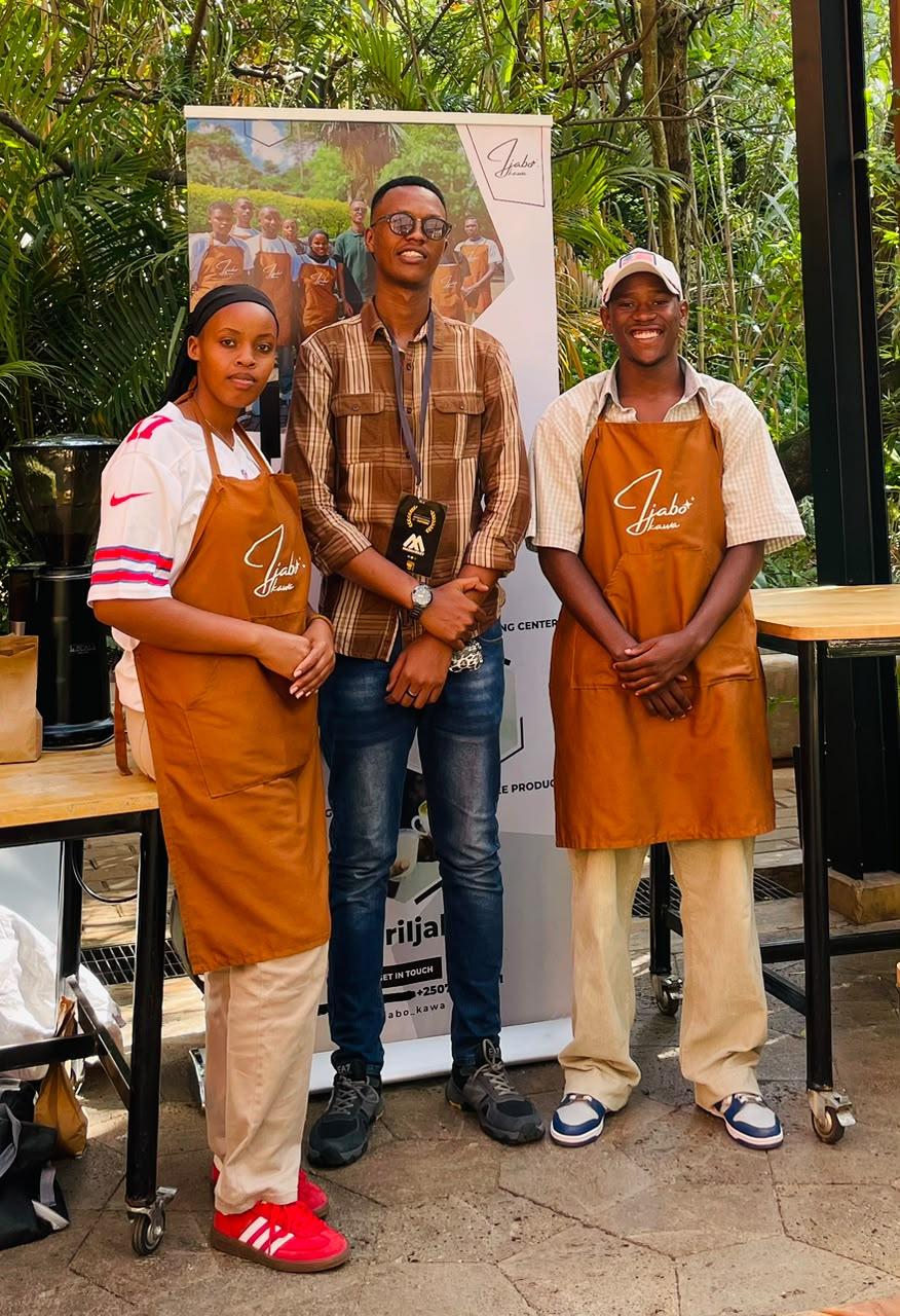 Ijabo Kawa's mobile coffee bar set up on location at a client event